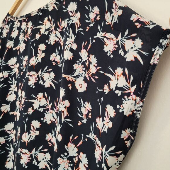 Banana Republic Top Women's XXL Floral Picot-Trim Blouse Semi Sheer Romantic - Picture 5 of 8